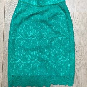 BNWT Green Lace Pencil Skirt